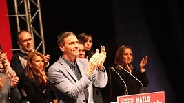 Pedro Sánchez, durante su intervención en el acto de Plasencia.