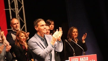 Pedro Sánchez, durante su intervención en el acto de Plasencia.