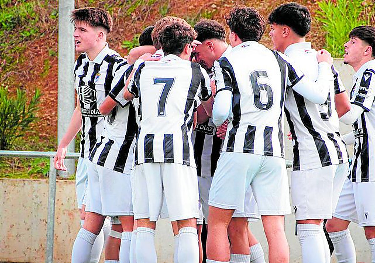 El Badajoz celebra la victoria de la semana pasada ante el Real Madrid.