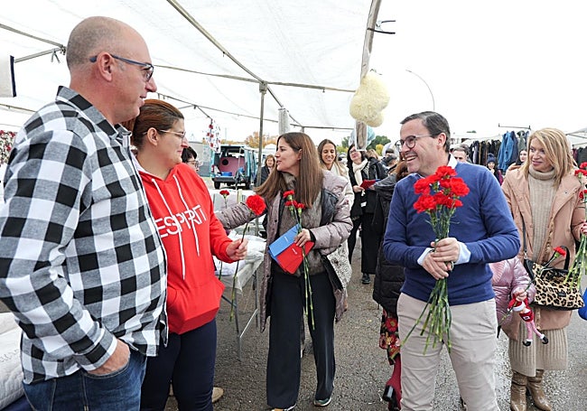 El candidato del PSOE, Miguel Ángel Gallardo, en Mérida.