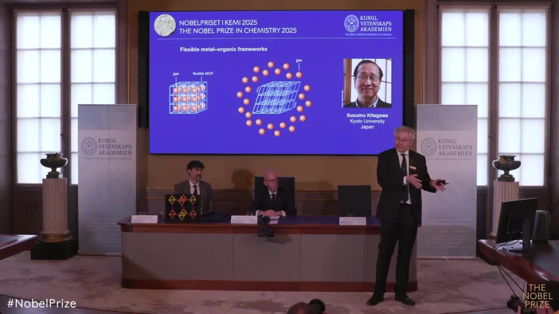 Susumu Kitagawa, Richard Robson y Omar Yaghi, Premio Nobel de Química 2025