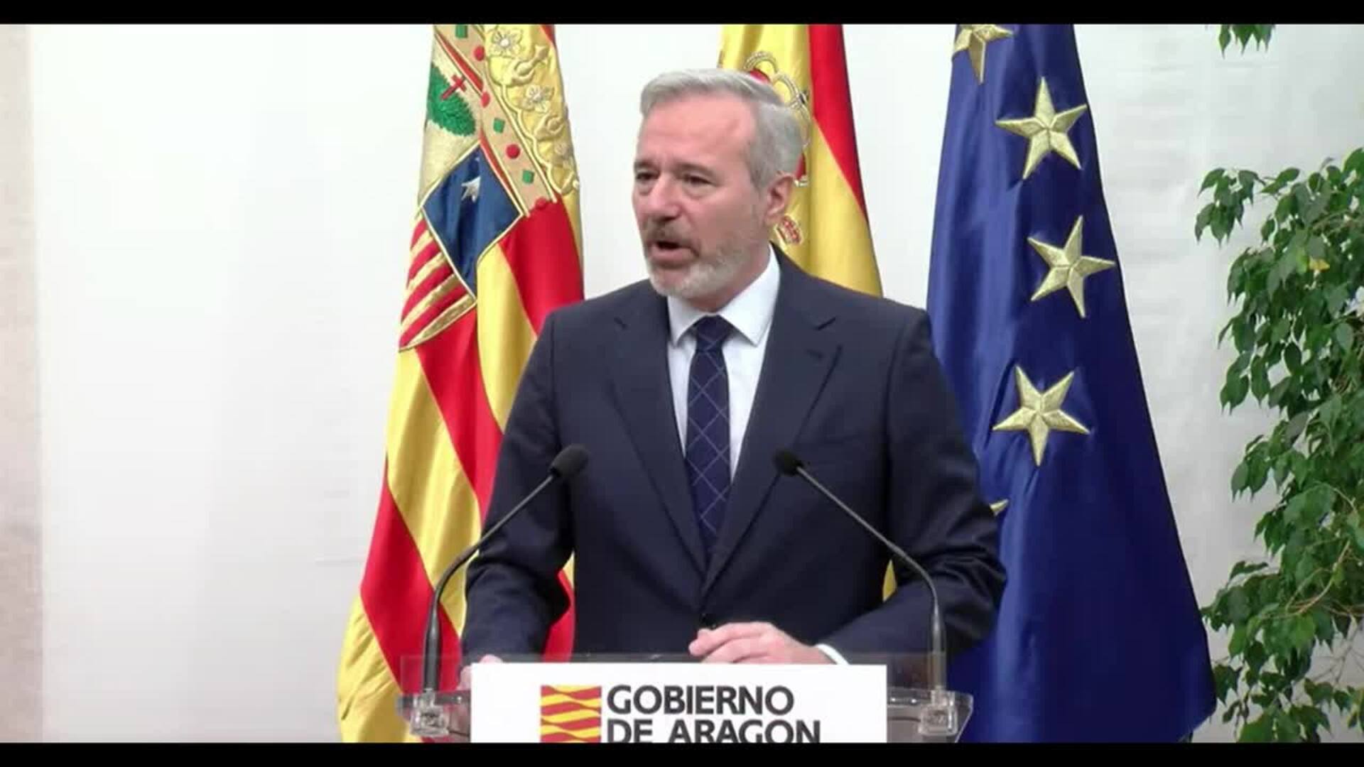 Azcón convoca elecciones anticipadas en Aragón el 8 de febrero