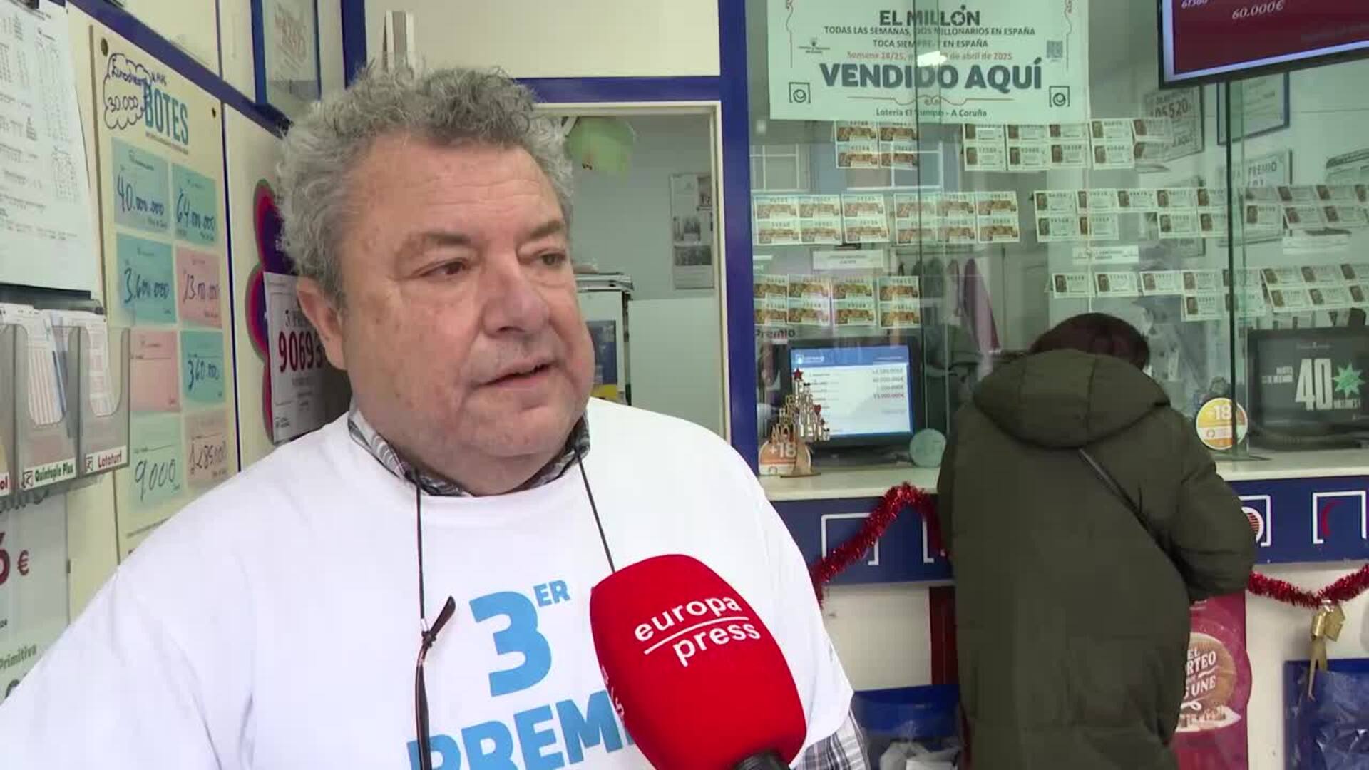 Lluvia de 10 millones de euros en A Coruña con el 90.693: "Como si nos tocase el Gordo"