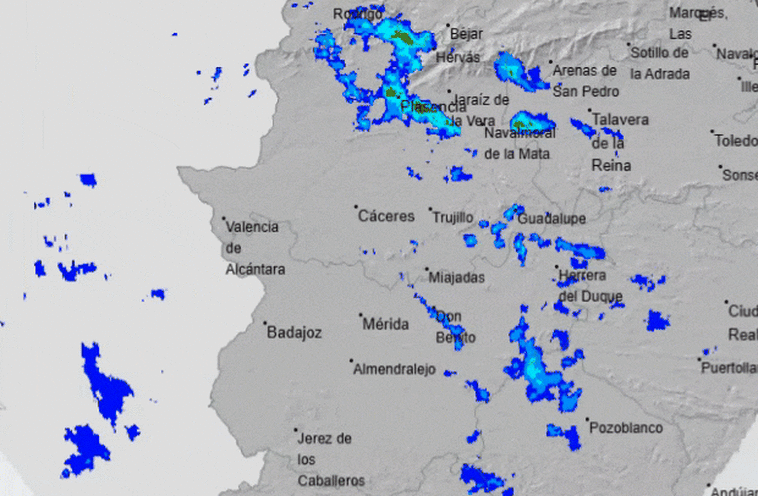 La borrasca Francis en Extremadura deja 16 litros por metro cuadrado y rachas de 63 km/h