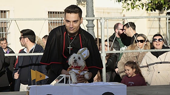 Keka bendice con su papamóvil el Carnaval de mascotas