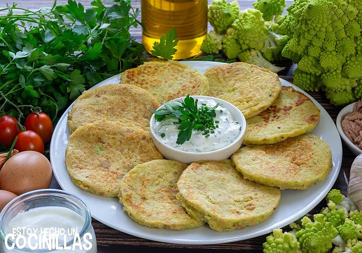 Tortitas de romanesco con atún