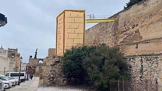 Así es la propuesta de ascensor para subir a la Alcazaba de Badajoz al estilo de Lugo o Antequera