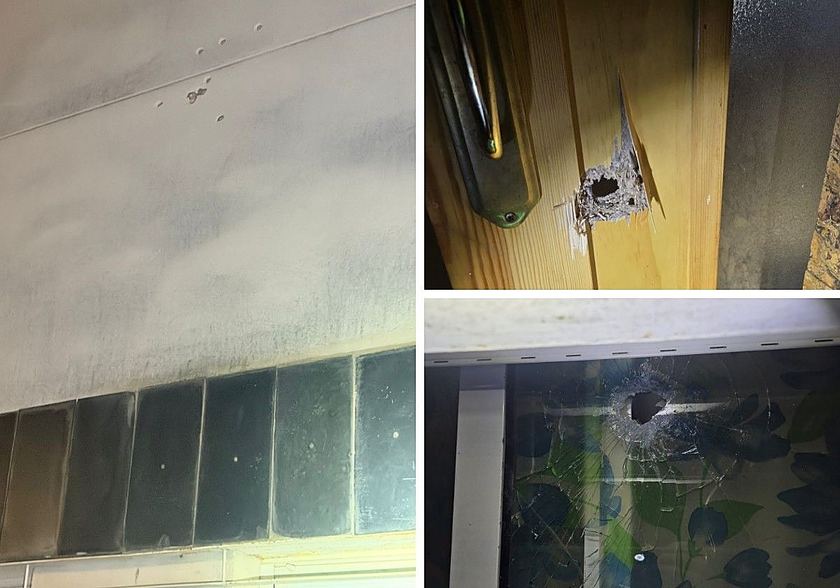 Daños por disparos en una casa del Cerro de Reyes.