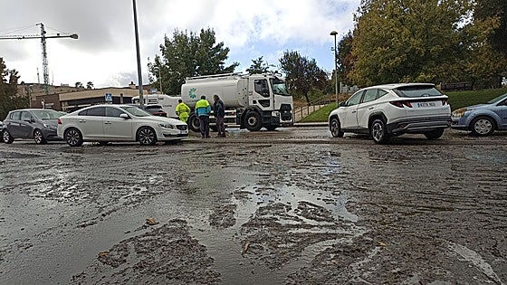 La zona de la estación de autobuses de Cáceres vuelve a inundarse tras las intensas lluvias del martes