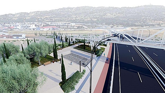 Así será la pasarela peatonal de la ronda Sur de Cáceres