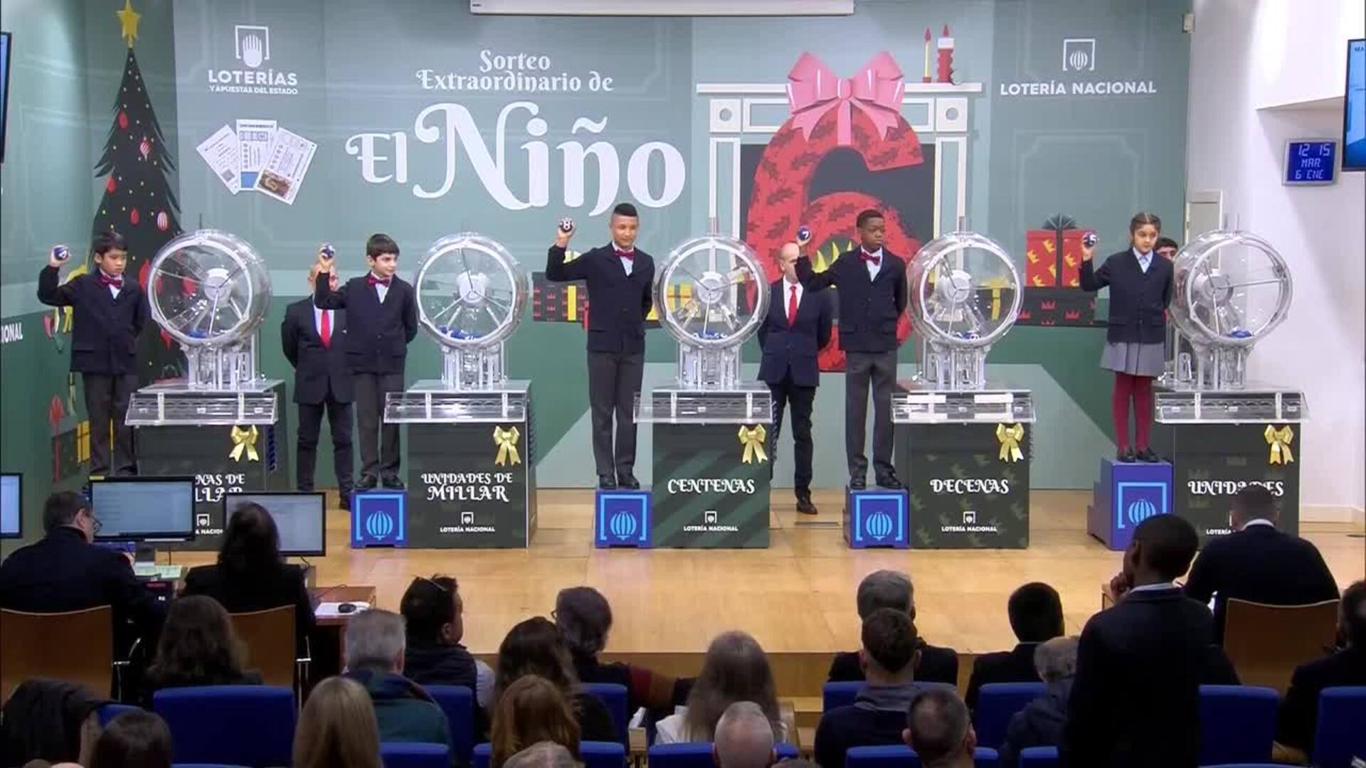 El 6.703, primer premio de la Lotería de 'El Niño 2026', muy repartido en toda España