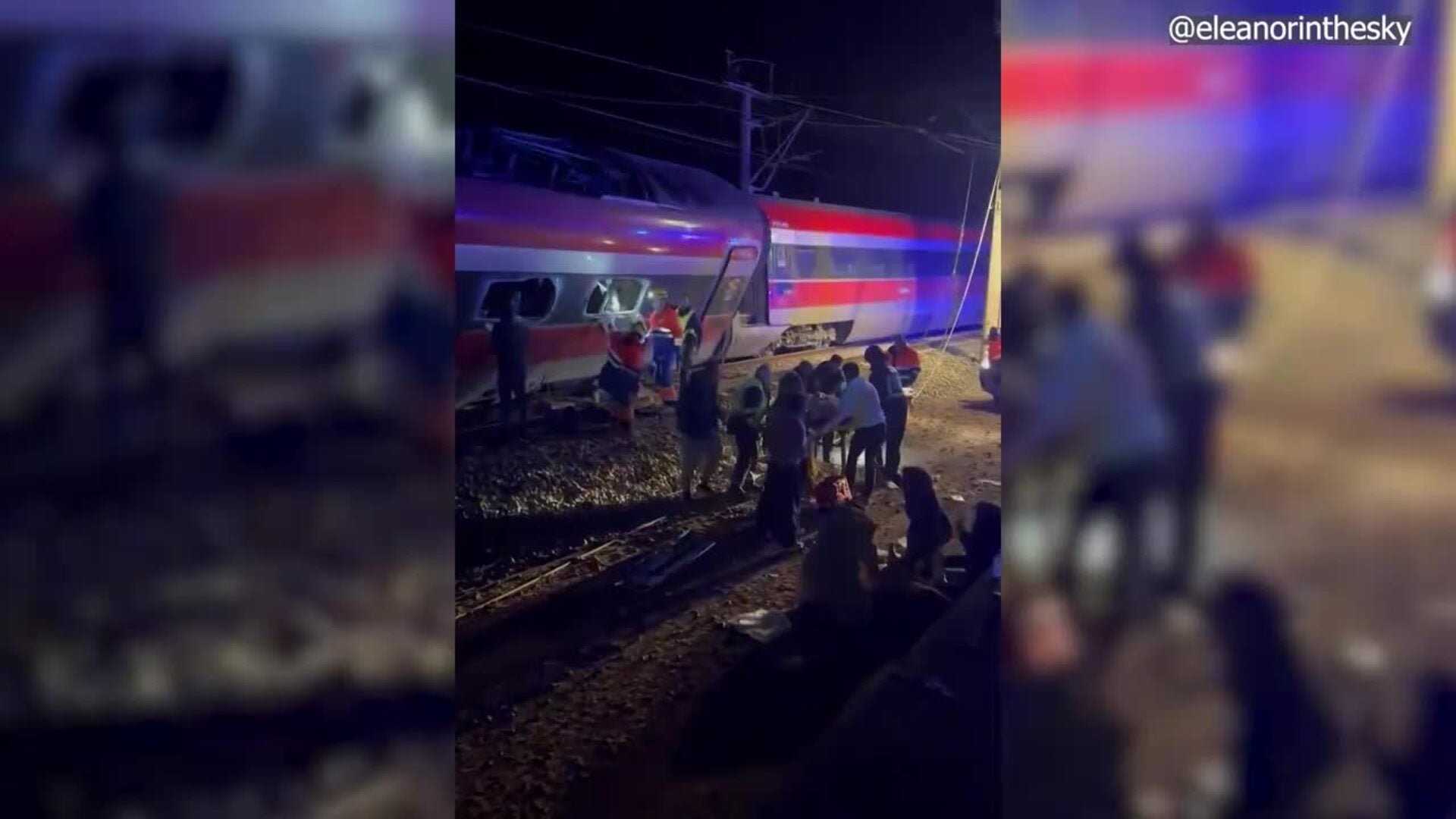 Emergencias moviliza un amplio dispositivo tras el accidente ferroviario en Adamuz (Córdoba)