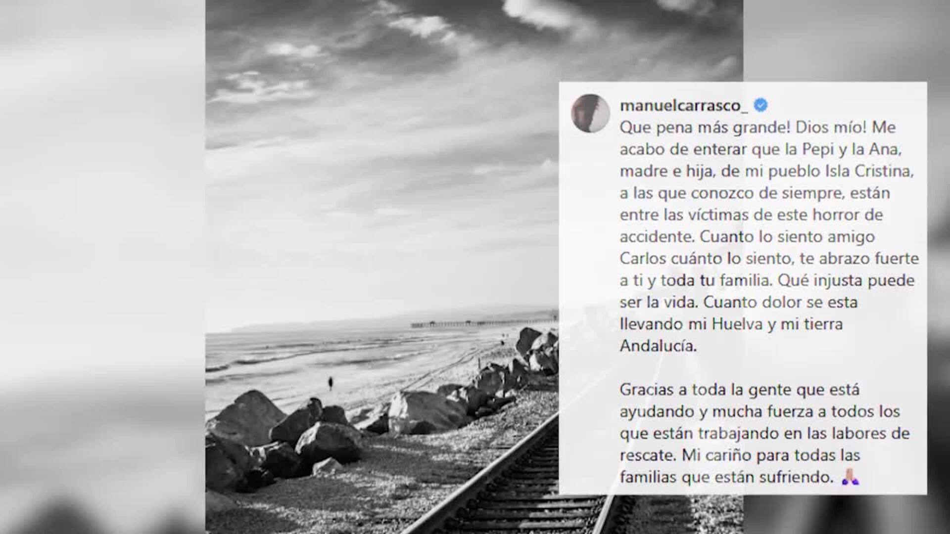 Manuel Carrasco llora la muerte de dos mujeres, a las que conocía, en el accidente de Adamuz