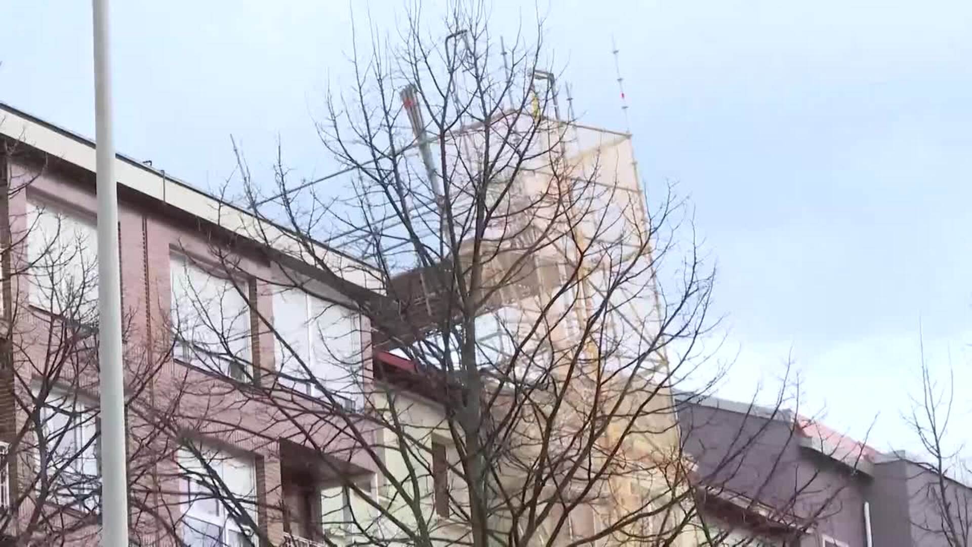 Inestabilidad de un andamio desplazado por el viento en Barakaldo