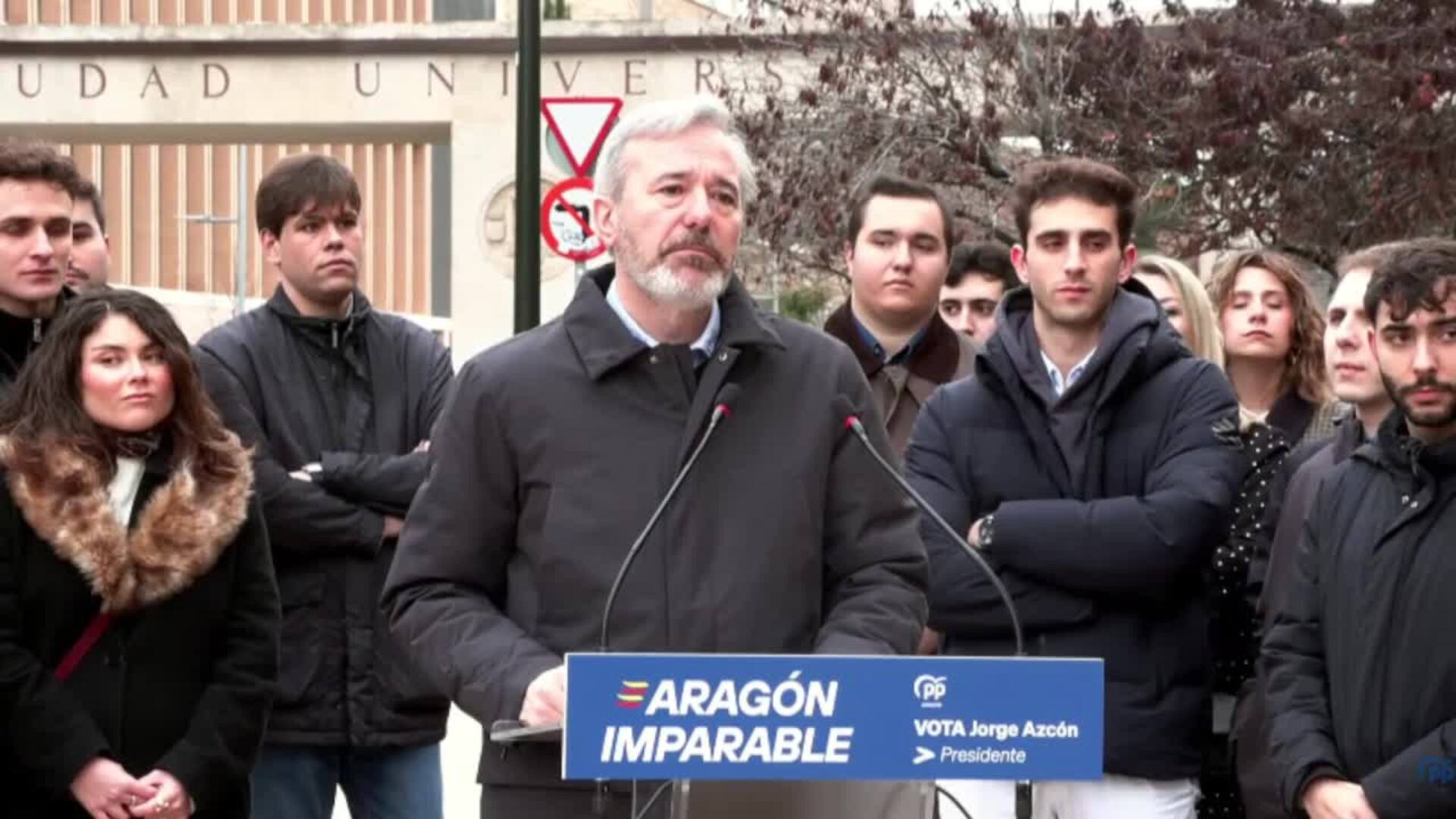 Azcón (PP) anuncia matrículas gratuitas en la Universidad de Zaragoza