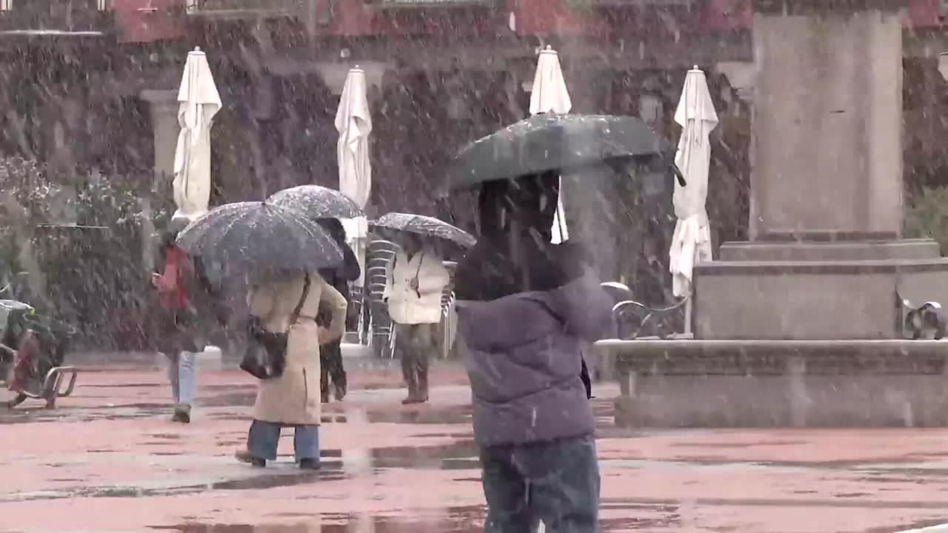 La caída de un árbol sobre un coche y salidas de vía, incidencias por la nevada en Valladolid