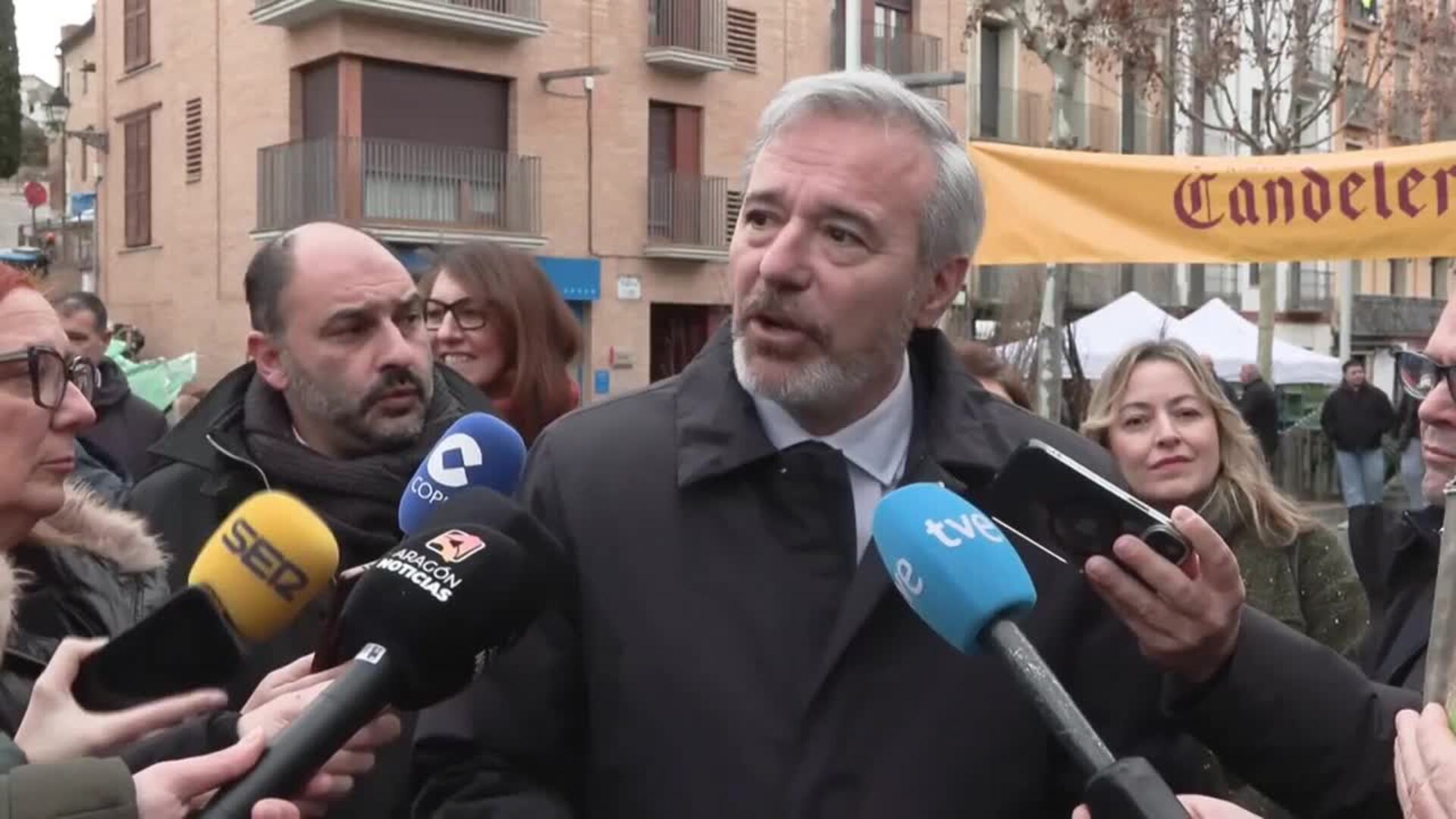 Azcón pide concentrar el voto en el PP frente a los trasvases de agua e impuestos