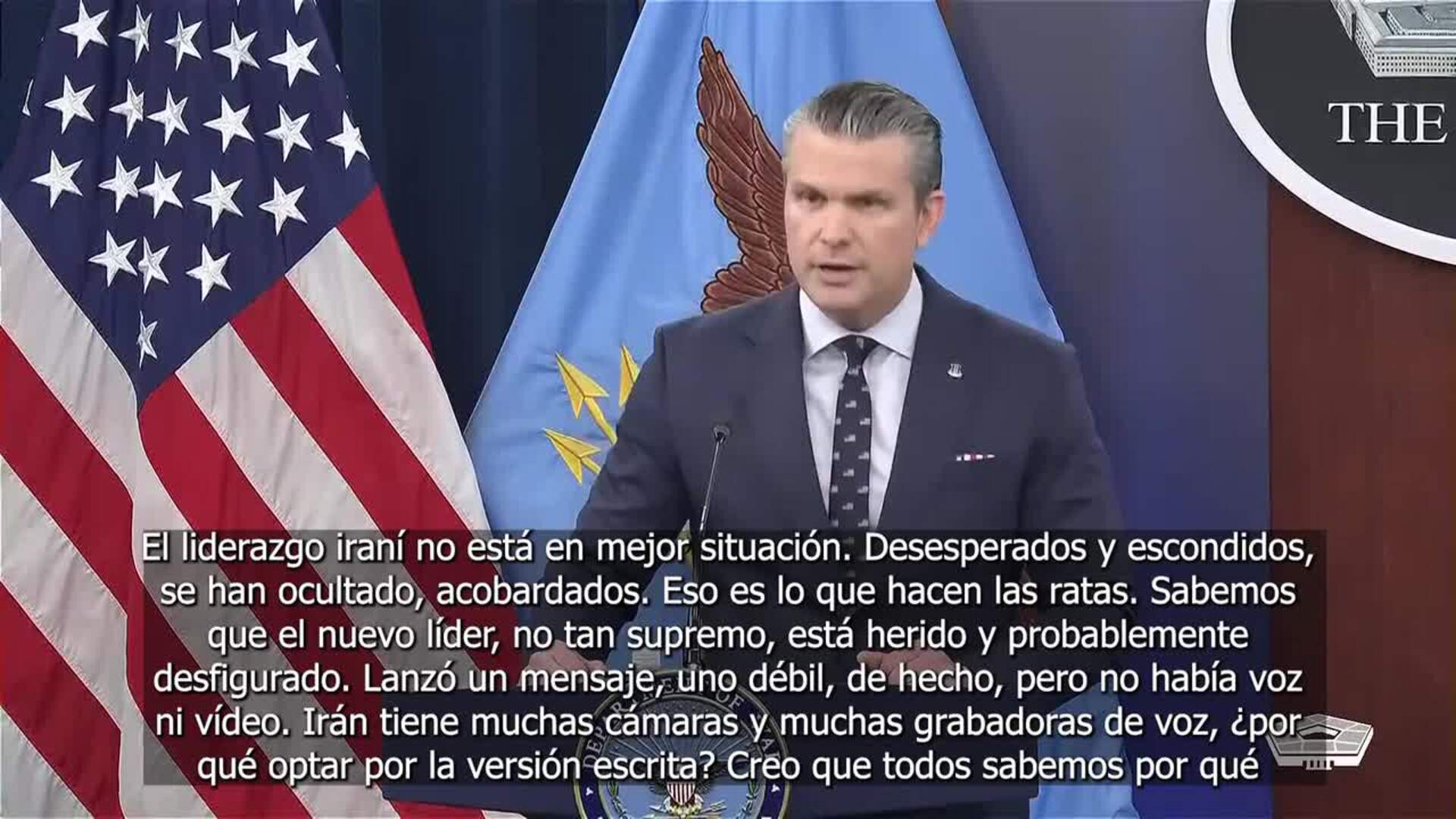 El jefe del Pentágono afirma que el nuevo líder supremo de Irán quedó "desfigurado"