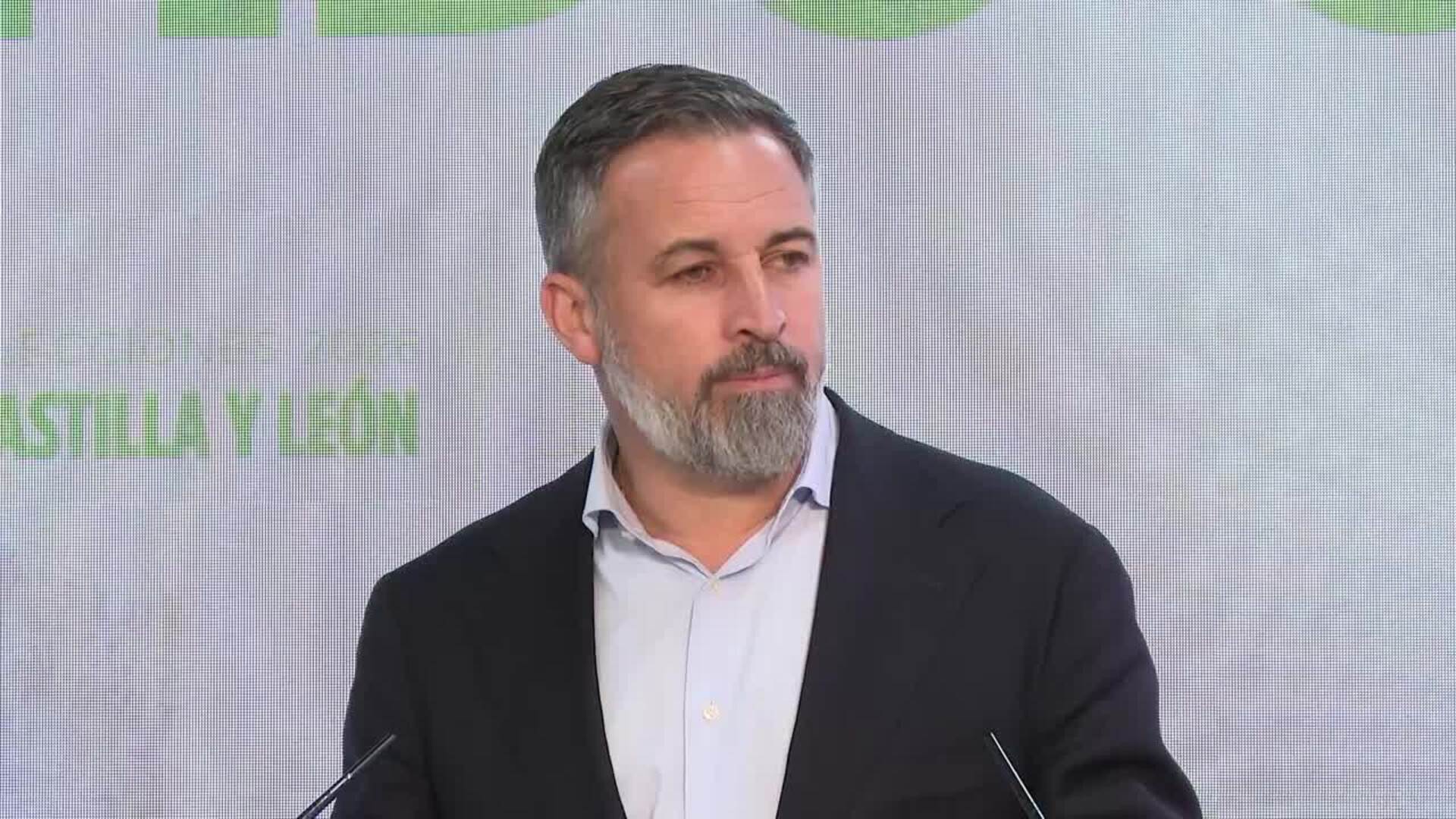 Abascal pide que Vox entre en el gobierno de Castilla y León y "cambiar el rumbo" de la CCAA