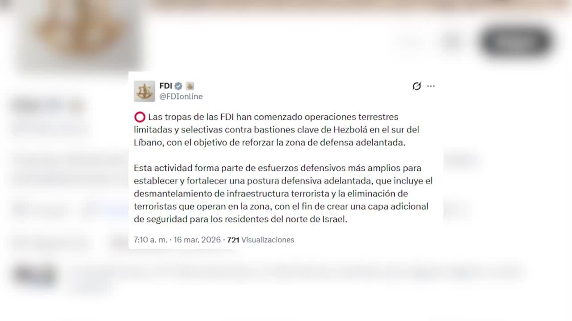 Israel lanza nuevas "operaciones terrestres limitadas" contra "bastiones clave" de Hezbolá