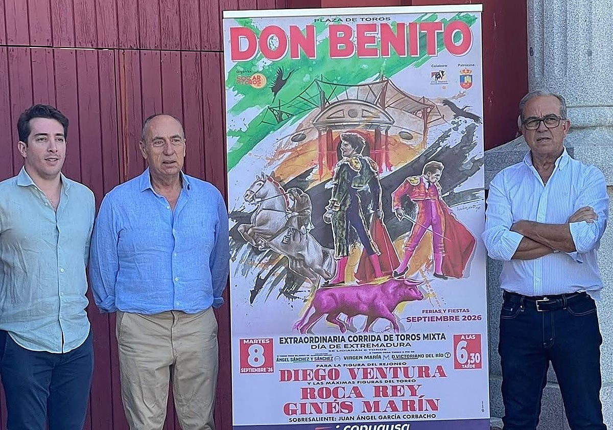 Cartel de la feria taurina de Don Benito en el evento de presentación