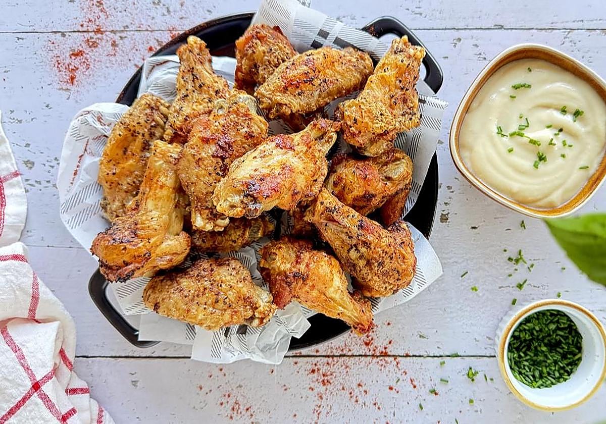 Alitas de pollo en freidora de aire