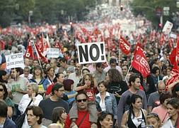 Manifestación de protesta en Madrid, durante la huelga del 29-S. / Archivo