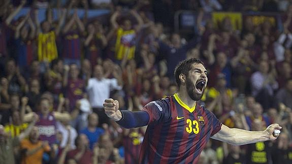 Karabatic celebra un gol.