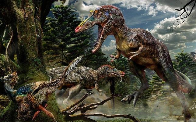 Dos ejemplares de 'Pinocho Rex', en plena caza 