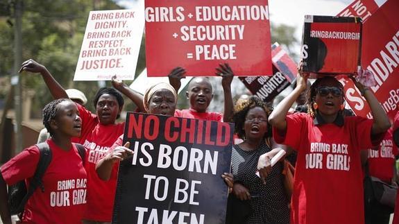 Manifestación contra el secuestro de las niñas nigerianas