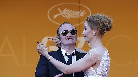 Quentin Tarantino y Uma Thurman. 