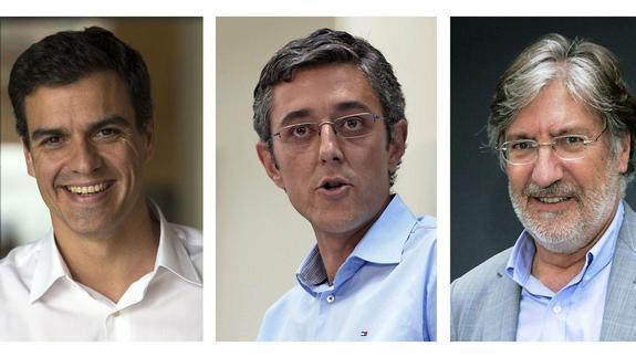 Los tres aspirantes a liderar el PSOE. 