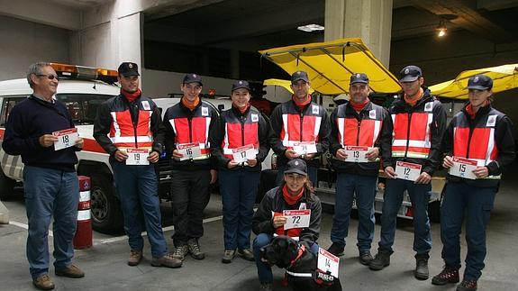 Voluntarios de Protección Civil de Gijón.