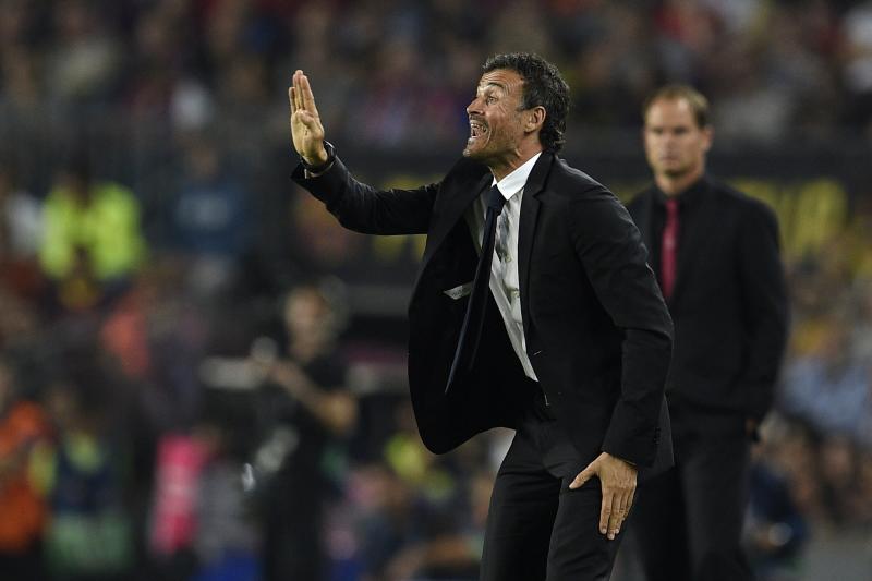 Luis Enrique, durante el encuentro 