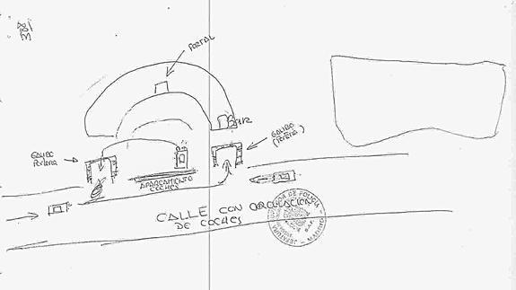 Croquis de la casa dibujado por una de las víctimas. 