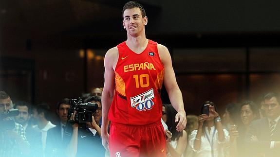 Claver, durante un acto con la selección española de baloncesto. 