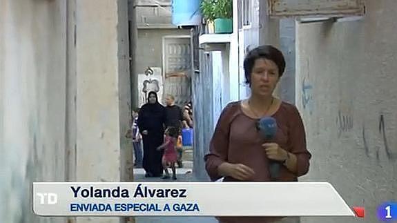 Yolanda Álvarez, el pasado verano en Gaza.