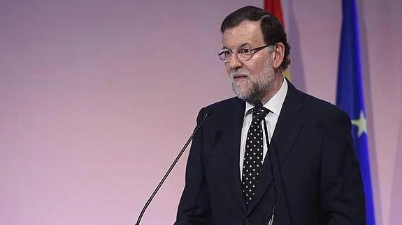 El presidente del Gobierno, Mariano Rajoy, durante su intervención.