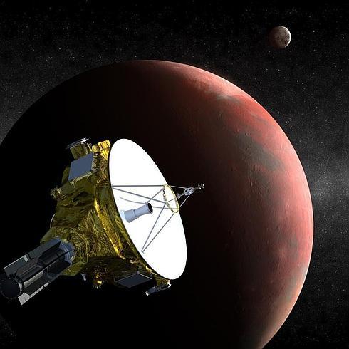 La nave New Horizons, aproximándose a Plutón. 