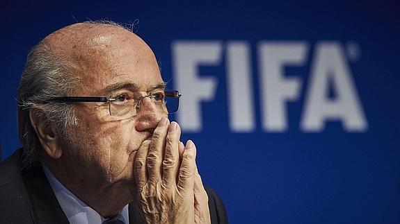 Blatter, durante una rueda de prensa de la FIFA. 