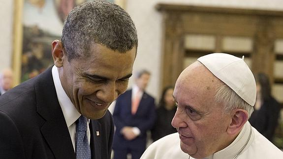 Francisco y Barack Obama, en su último encuentro.