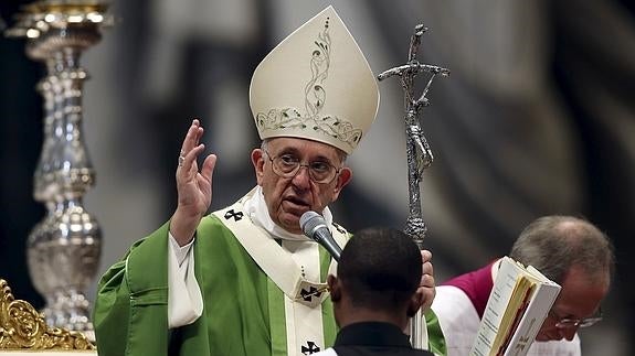 El papa Francisco, durante la misa. 