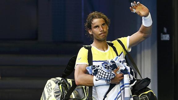 Rafa Nadal tras finalizar el partido contra Verdasco. 