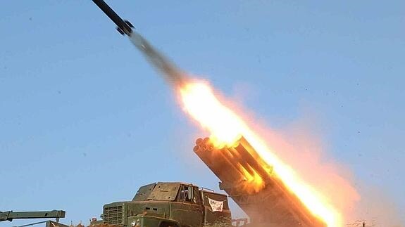 Misil militar lanzado por Corea del Norte.