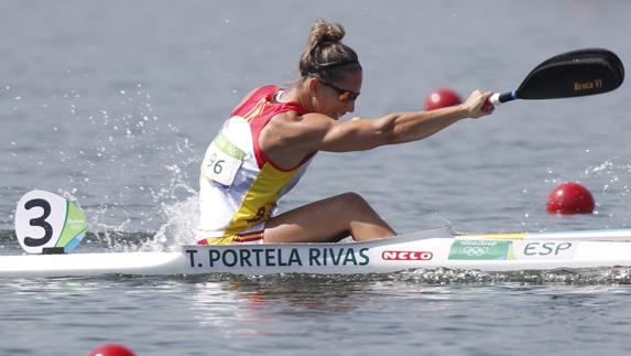 Teresa Portela, durante las semifinales. 