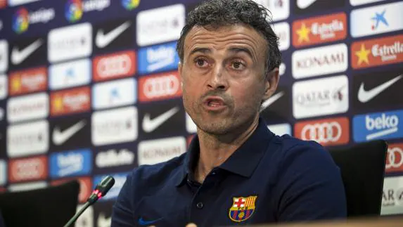 Luis Enrique, durante una rueda de prensa. 