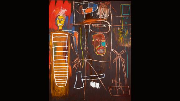 Obra 'Air Power', de Jean-Michel Basquiat, pintada en 1984 y valorada entre 2,5 y 3,5 millones de libras.