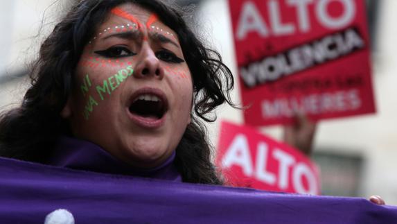 Manifestación en contra de la violencia contra las mujeres.