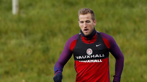 Harry Kane, en un entrenamiento con Inglaterra. 