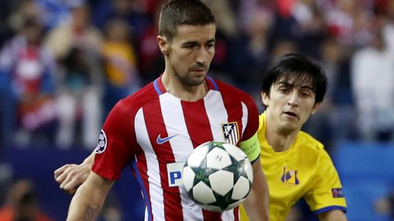 Gabi, durante un partido de esta temporada. 